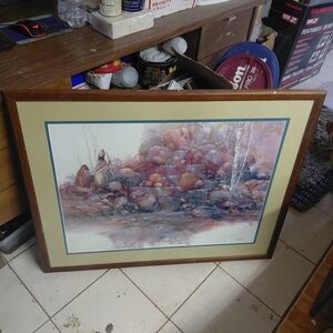 framed lithograph print titled Daily Companions by the artist Adin Shade. 30x37"